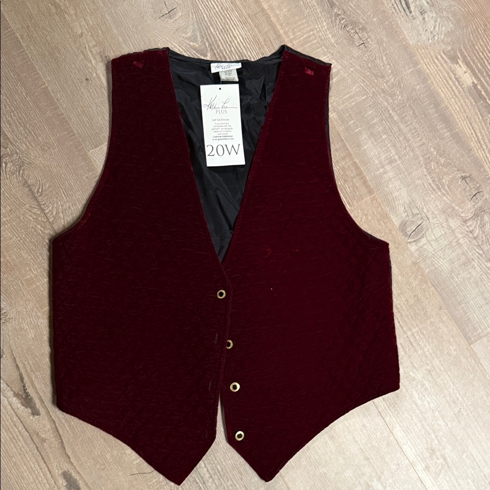 Kathie Lee Collection Burgundy Vest